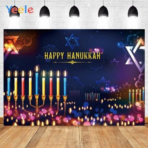 Yeele Happy Hanukkah Judaism New Year Vinyl Background Photophone Photography Baby Photo Studio for Decoration Customized Size