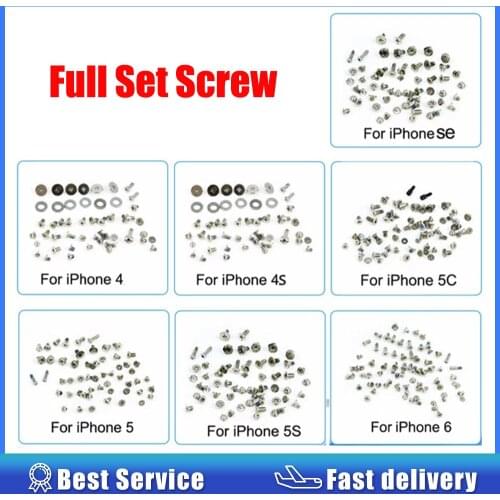 For iPhone X 8 7 7 plus Complete Kit Full Set Screws with 2 Bottom Dock Screw for iPhone 6 6s Replacement Phone Accessories Bolt