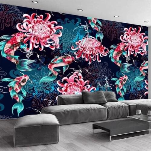 Custom Photo Wallpaper European Style 3D Vintage Hand Painted Watercolor Flowers Mural Living Room Bedroom Papel De Parede Sala