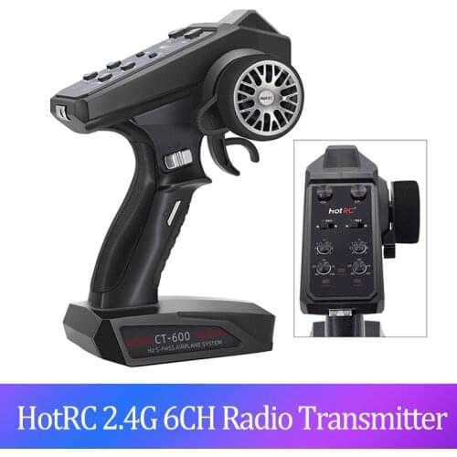 HotRC CT-600 2.4GHz Controller Radio Transmitter 6CH FHSS Receiver For RC Cars 400m Retome Controller For RC Car Truck Boat Tank