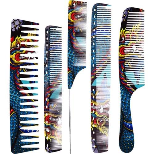 FnLune Chinese Dragon Personality Hair Cutting Comb Salon Hair Stylist Professional Male Female Hair Styling Pointed Tail Comb