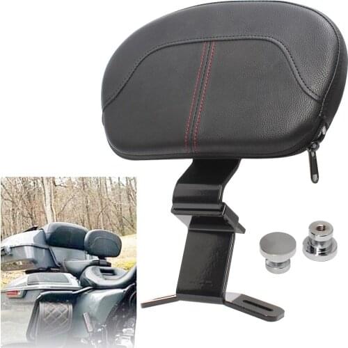 Adjustable Plug-in Driver Rider Backrest Custom For Harley Street Glide Touring Models Road King FLHR 09-2020 Black