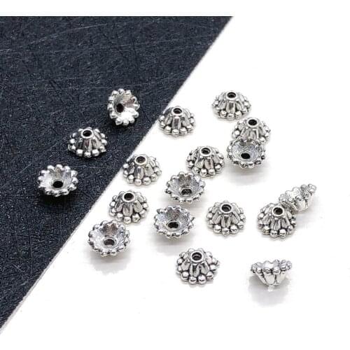 50pcs/lot 8x8x3mm Out Lama Spend Flower Bead Caps End Large Size Beads Cap Needlework Charms for Jewelry Making, Free Shipping