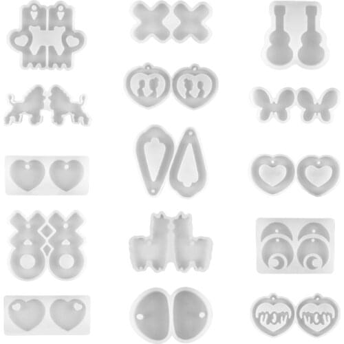 Silicone Pendant Jewelry Earring Making Mold Crystal Resin Epoxy Dangle Stud Jewellry Casting Mould Handmade DIY Tool