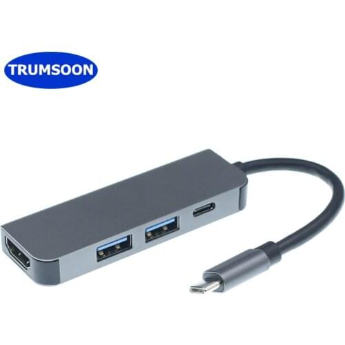 TRUMSOON Type C to 4K HDMI-compatible USB 3.0 C Adapter for Macbook Huawei Mate30 Samsung S9 Dex Xiaomi 10 TV Nintendo