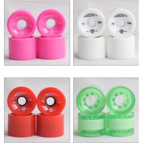 Multi color high elasticity 78A Street brushing Soft Wheel Road Sports long board scooter PU wheel skateboard 4pcs Wheels