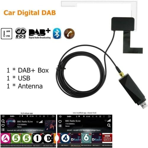 External DAB Radio Receiver In Car Digital Antenna DAB+ Adapter Aux Tuner Box Audio USB Amplified Loop Android Decoding Radios