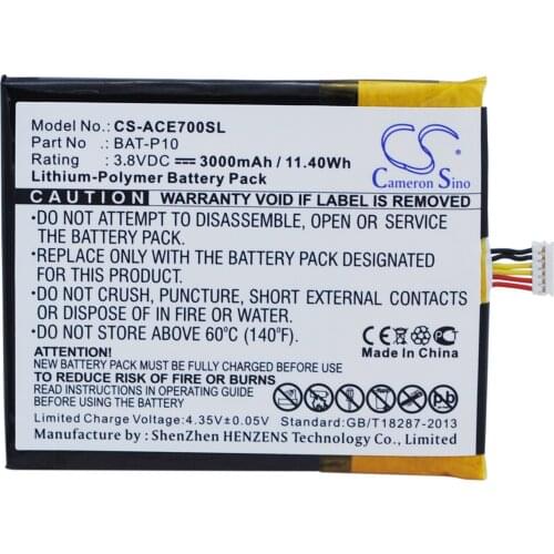 Cameron Sino High Quality 3000mAh Battery BAT-P10 for Acer E39, Liquid E700, Liquid E700 Triple