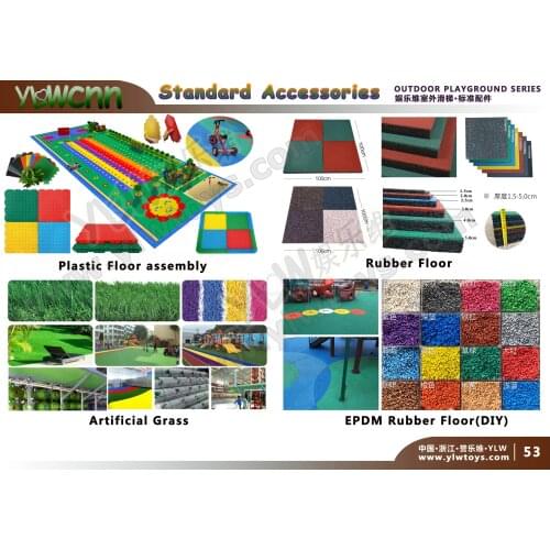 YLW high quality oudoor playground park rubber floor mat outdoor plastic Splicing mat Thicken gym dance walking mat