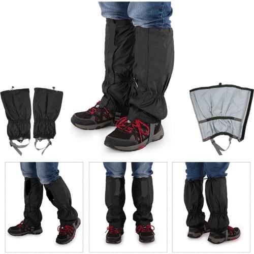 1 Pair Waterproof Leg Warmers Hiking Gaiters Zippered Closure Gaiters Outdoor Leggings Cover for Skiing Snowboarding