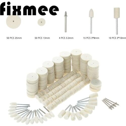 129 Pcs Wool Felt Polishing Pad & Polishing Wheel Point & Mandrel Kit For Dremel