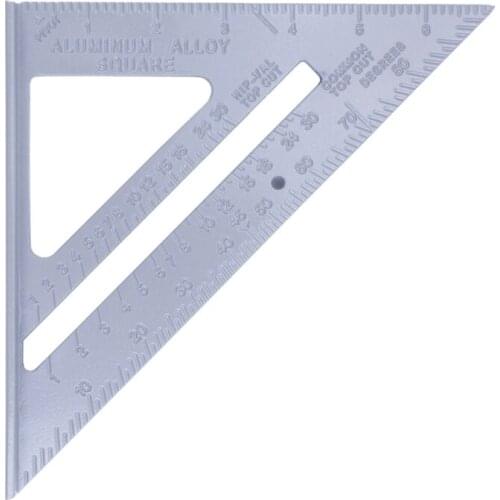 185*185*260mm Speed Square Protractor Miter Framing Measurement Ruler For Carpenter Silver