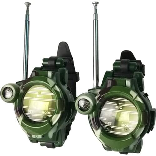 2pcs Walkie Talkies Watches Toys for Kids 7 in 1 Camouflage 2 Way Radios Mini Walky Talky Interphone Clock Children Toy