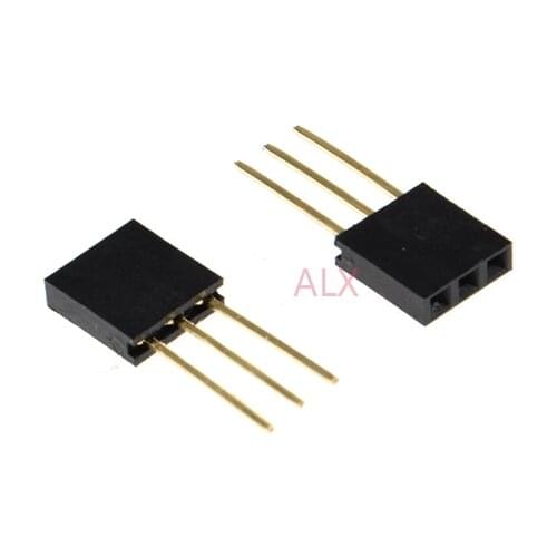 20PCS 3 PIN Single Row Straight FEMALE PIN HEADER 2.54MM PITCH pin long 11MM Strip Connector Socket 1X3 3PIN FOR arduino PCB