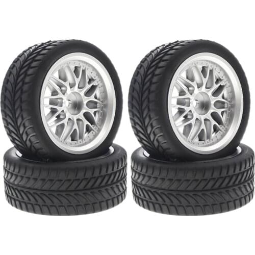 2PC 26mm Rubber RC Tyres & Wheel Rims Hex 12mm For 1:10th HSP HPI Sprint 2 Drift RS4 On Road Cars