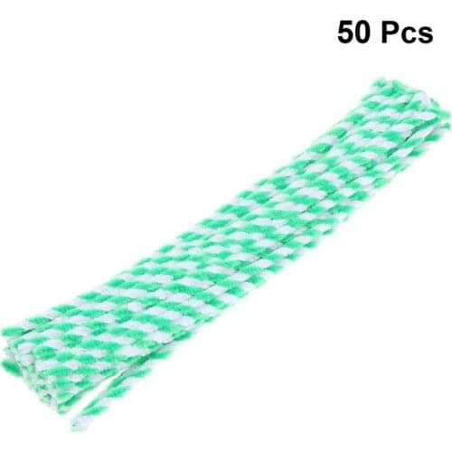 50pcs Colorful DIY Craft Chenille Stems Twistable Stick Kids Pipe Cleaners Child Handcraft Twist Rod Handmade Art Materials