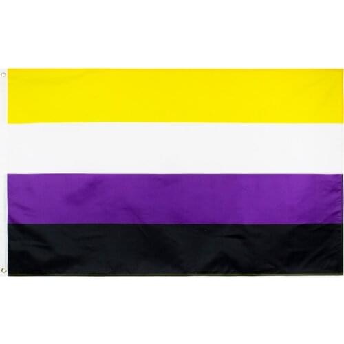 90x150cm NB Pride Genderqueer GQ Gender Identity NONBINARY Non-Binary Flag For Decoration