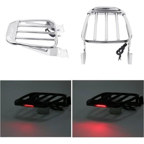 Motorcycle 2-Up Luggage Rack W/LED Light For Harley Dyna Sportster 883 1200 Heritage Softail Classic FLST FLSTC FLSTNSE FLSTSC