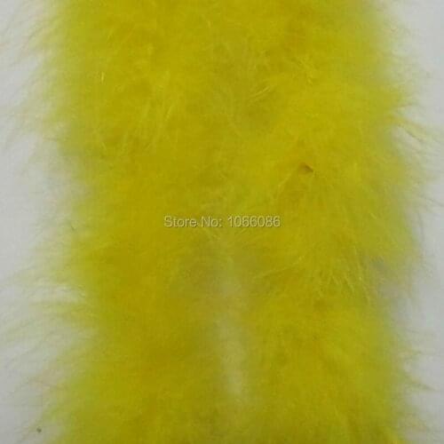 Free Shipping 5Pcs/lot 200cm(79") Yellow Chicken Feather Strip Wedding Marabou Feather Boa Turkey Feather Boa