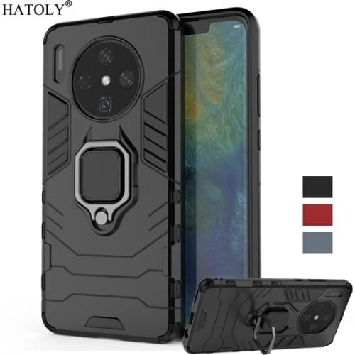 For Huawei Mate 30 Case Mentel Ring Holder Back Cover For Huawei Mate 30 Hard PC + Silicone Phone Bumper Case For Huawei Mate 30