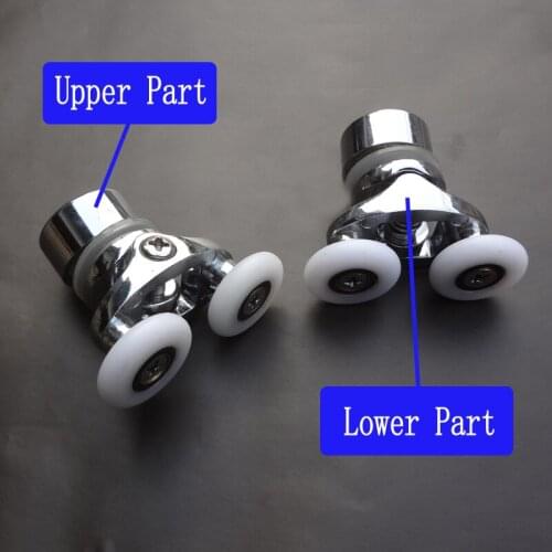 Zinc alloy double shower door roller wheel runner bearing diameter 23mm/25mm 8pcs/lot