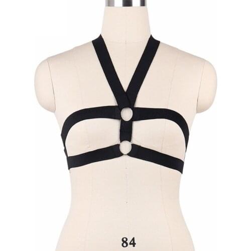 Elastic Body Cage Bra Kawaii Cosplay Bondage Harnes Lingerie Adjustable Harness Bra Punk Rock Crop Top Nightclub Costumes O0093