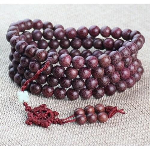 Violet Rose Wood, Purple Core Hematoxylin Rosary, 108 Prayer Beads Bracelet