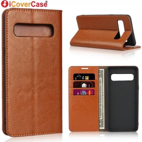 Flip Cover For Samsung Galaxy S10 5G Case Luxury Genuine Leather Wallet SM-G977B Global Stand Coque Hoesjes Etui Phone Accessory