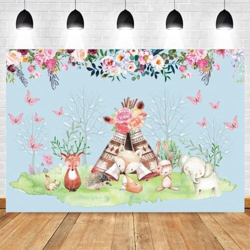 Yeele Baby Shower Birthday Photography Backdrop Flowers Jungle Fox Portrait Party Background Photozone Photo Studio Photographic