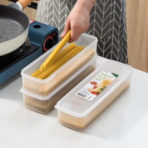 Noodle Container Box Refrigerator Fresh Box Household Kitchen Storage Box Plastic Rectangular Dustproof Sealing with Cover