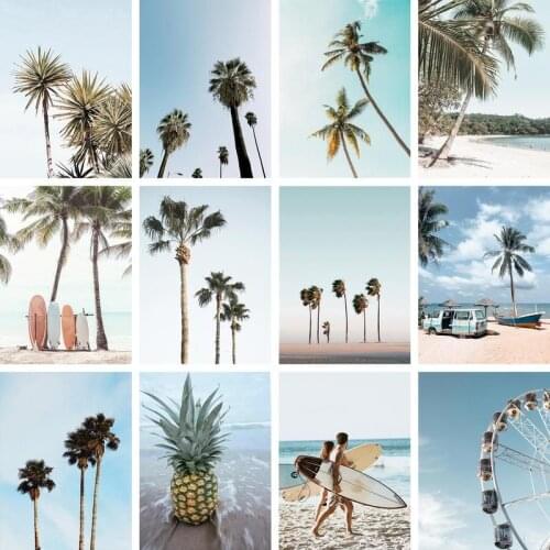 GATYZTORY DIY Painting By Numbers Coconut Tree Oil Painting Landscape HandPainted Home Decor Gift Canvas Drawing