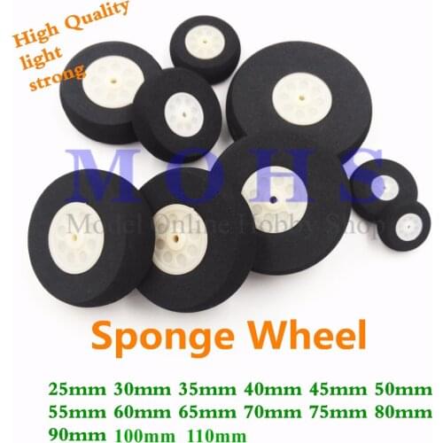 4pcs/lot high quality 25mm ~ 110mm sponge wheel rc airplane wheels high strength rc aircraft electric rc airplane foam wheels