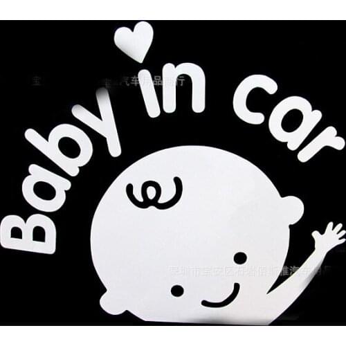 Cool Baby in car on board car auto automobile Sticker Waterproof Reflective Graphic Vinyl Car Decals Truck Van Funny Stickers