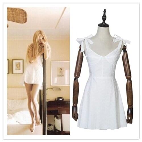 Kpop Seo Yea Ji IU Lee Ji Eun Bohemian sexy embroidered lace dress women European American sexy loose backless sling dresses