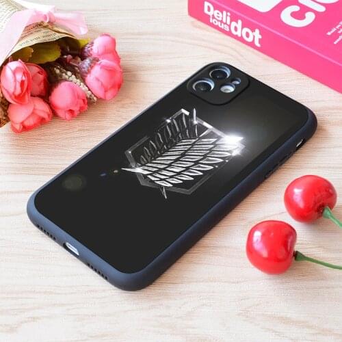 For iPhone Attack On Titan Survey Corps Shine Logo Print Soft Matt Apple Case