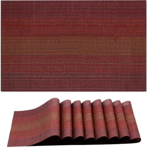 New Red Table Mats Set of 8 Washable Placemats for Dining Table Wipe Clean, Heat Stain High Temperature