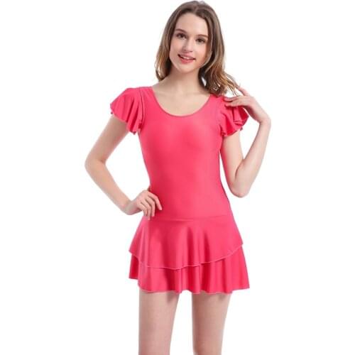 Solid One-Piece Swimsuit Women Cover Up Beach Skirt Summer Swimming Swimwear Beachwear Swim Wear Bathing Suit Lady Beach Dress