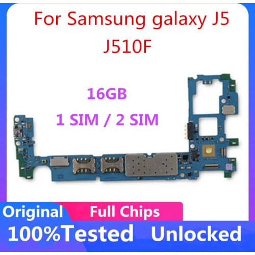16GB For Samsung Galaxy J5 J510FQ/J510F Motherboard Original Unlocked Logic Board For Samsung Galaxy J5 J510FQ/J510F With Chips
