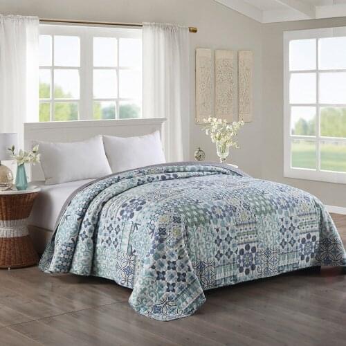 1PC 220x240cm Bedspread Colorful Quilted Patchwork Bed Throw Blanket Soft Lightweight Comforter Coverlet Bedspreads
