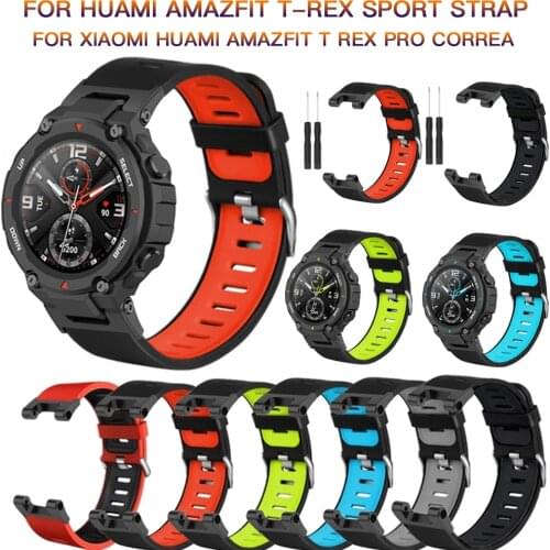 Watchband For Huami Amazfit T-Rex Sport Bracelet Silicone Strap Replacement Wrist Band For Xiaomi Huami Amazfit T Rex Pro Correa
