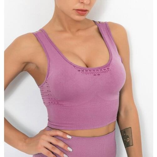 Sexy Hollow Out High Impact Sports Bra Mesh Back Workout Yoga Bra Tops Gym Fitness Vest Running Brassiere Women Sport Bra