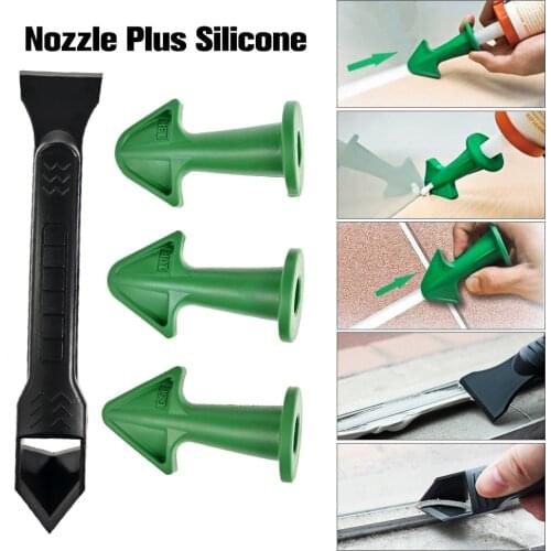 Silicone Sealant Caulking Finishing Nozzle Set Professional Caulk Tools Durable Caulking Scraper Tool Floor Trowel Nozzle