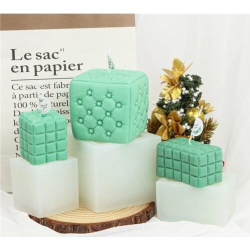 Silicone Sofa Bag Candle Mold Cube DIY Mousse Cake Mold Soap Mold Aroma Ball Candle Making Supplies Resin Mold Cake Decorations