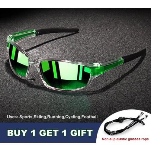 Polarized Driving Sunglasses for men Outdoor Sports Sunglasses uv400 Fishing Goggle Mirror Shades Blue and Green Lens