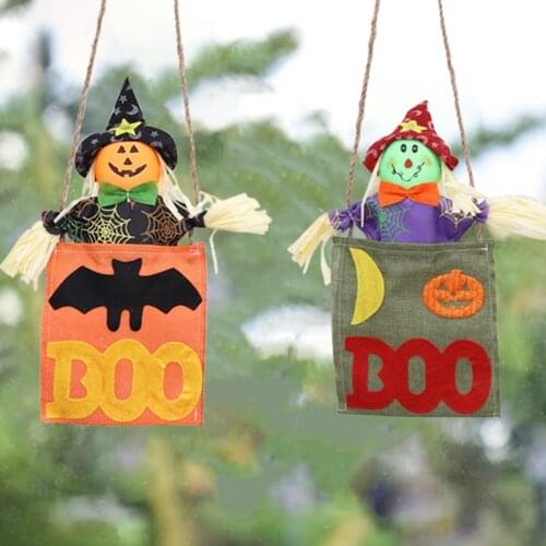 Witch Scarecrow Hanging Ornament Painted Acrylic Halloween Decorative Props for Home Garden Porch декор для дома