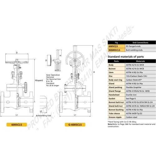 Class 600 cast carbon steel gate valve