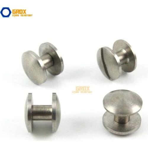 25 Set 10*5mm 304 Stainless Steel Rivet Chicago Screw for Leather Craft Cambered Head