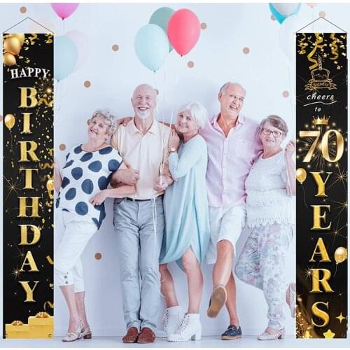 180*30cm birthday couplet birthday door curtain 30/40/50/60/70/80th Birthday Party Decorations Anniversary Party Supplies