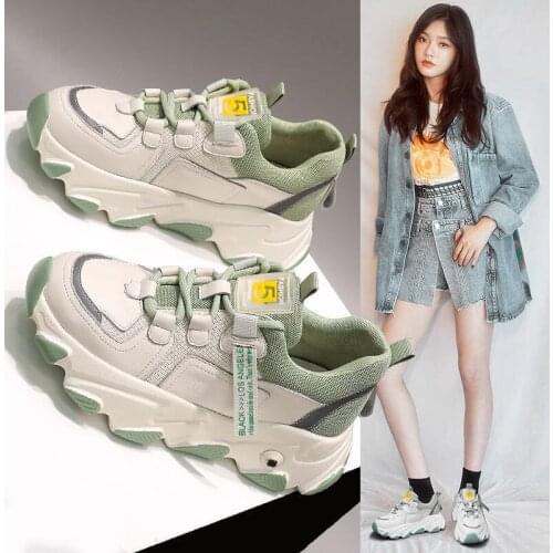 New Sneakers Women Comfort Breathable Lace Up Walking Shoes Sports Casual Thick Bottom Vulcanized Shoes Female