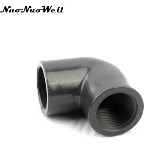 1pcs NuoNuoWell PVC ANSI 1" Thread 90 Degree Elbow Pipe Connector Hose Adapter Garden Irrigation Watering Fish Tank Fittings